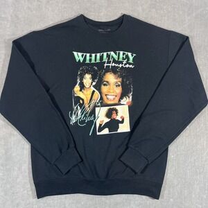 Whitney Houston Men's Small Black Graphic Sweatshirt